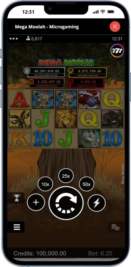 Mega Moolah Spin-Geschwindigkeit einstellen