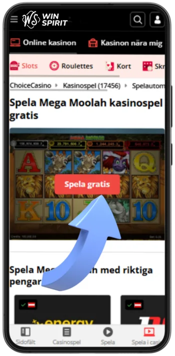 Mega Moolah steg 3: ladda gratisversionen